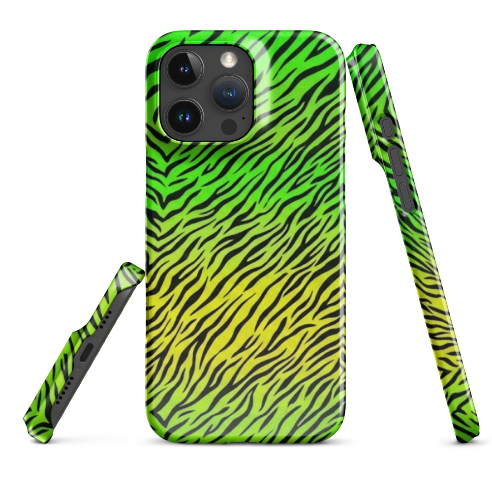 Green & Yellow  Zebra Print Snap Case for iPhone