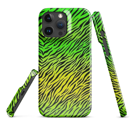 Green & Yellow  Zebra Print Snap Case for iPhone