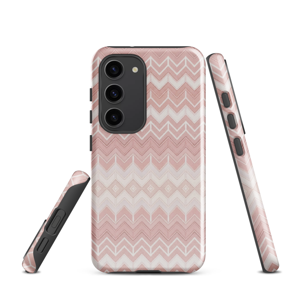 Classic Pink & White Chevron Tough Case for Samsung