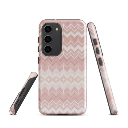 Classic Pink & White Chevron Tough Case for Samsung