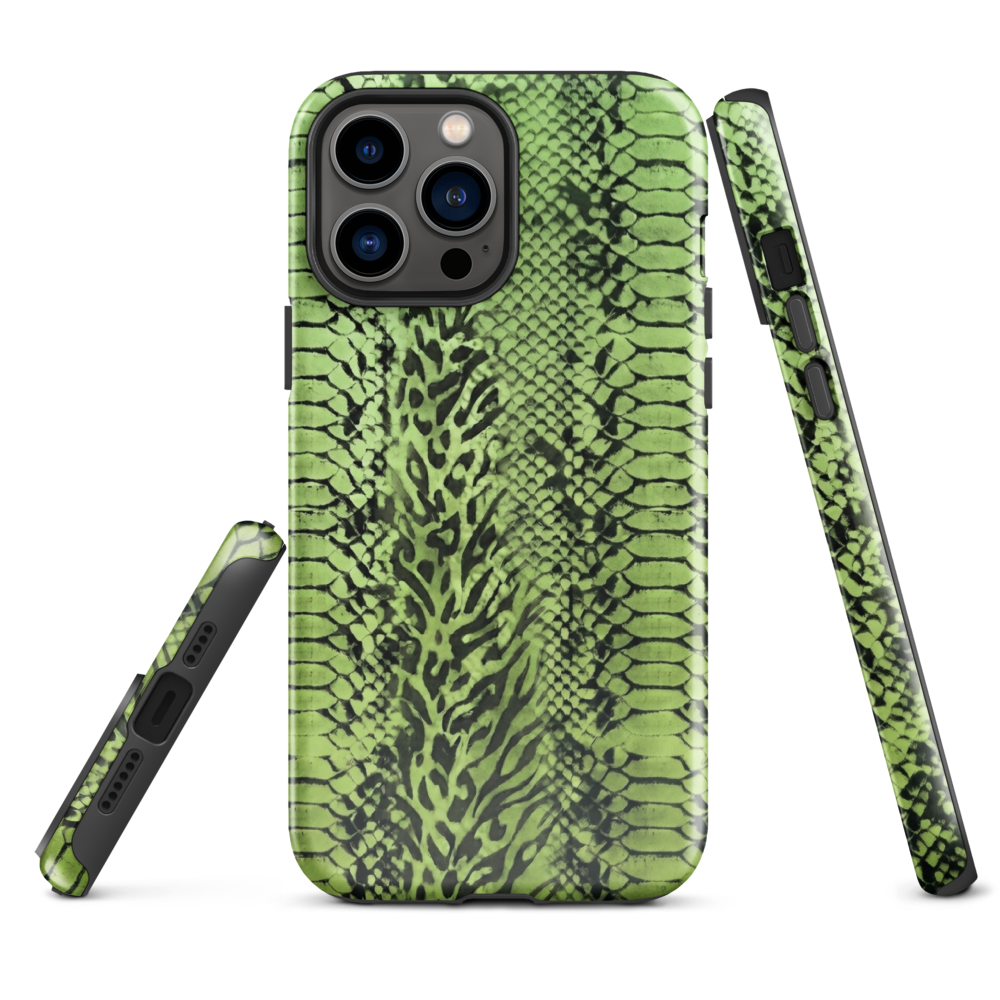 Green Snake Skin & Leopard Print Tough Case for iPhone®