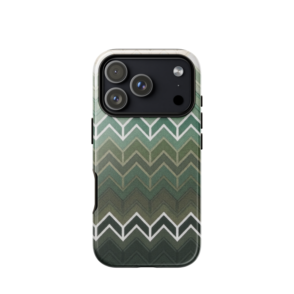 Green Chevron Tough Case for iPhone®