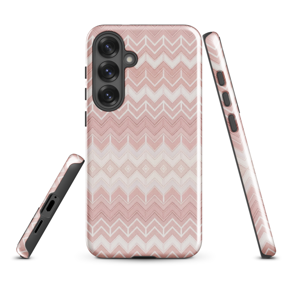 Classic Pink & White Chevron Tough Case for Samsung
