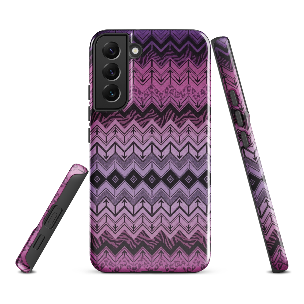 Purple Chevron Zebra & Leopard Print Tough Case for Samsung