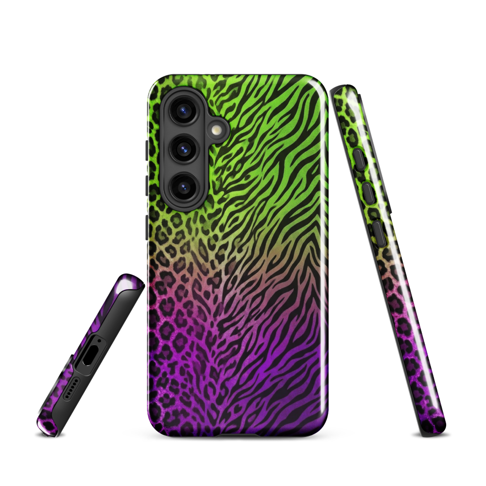 Neon Green & Purple Zebra & Leopard Print Tough Case for Samsung