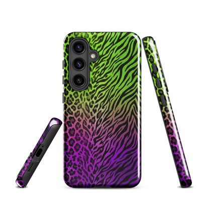Neon Green & Purple Zebra & Leopard Print Tough Case for Samsung