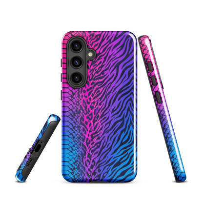 Hot Pink & Blue Snake Skin Zebra & Leopard Print Tough Case for Samsung