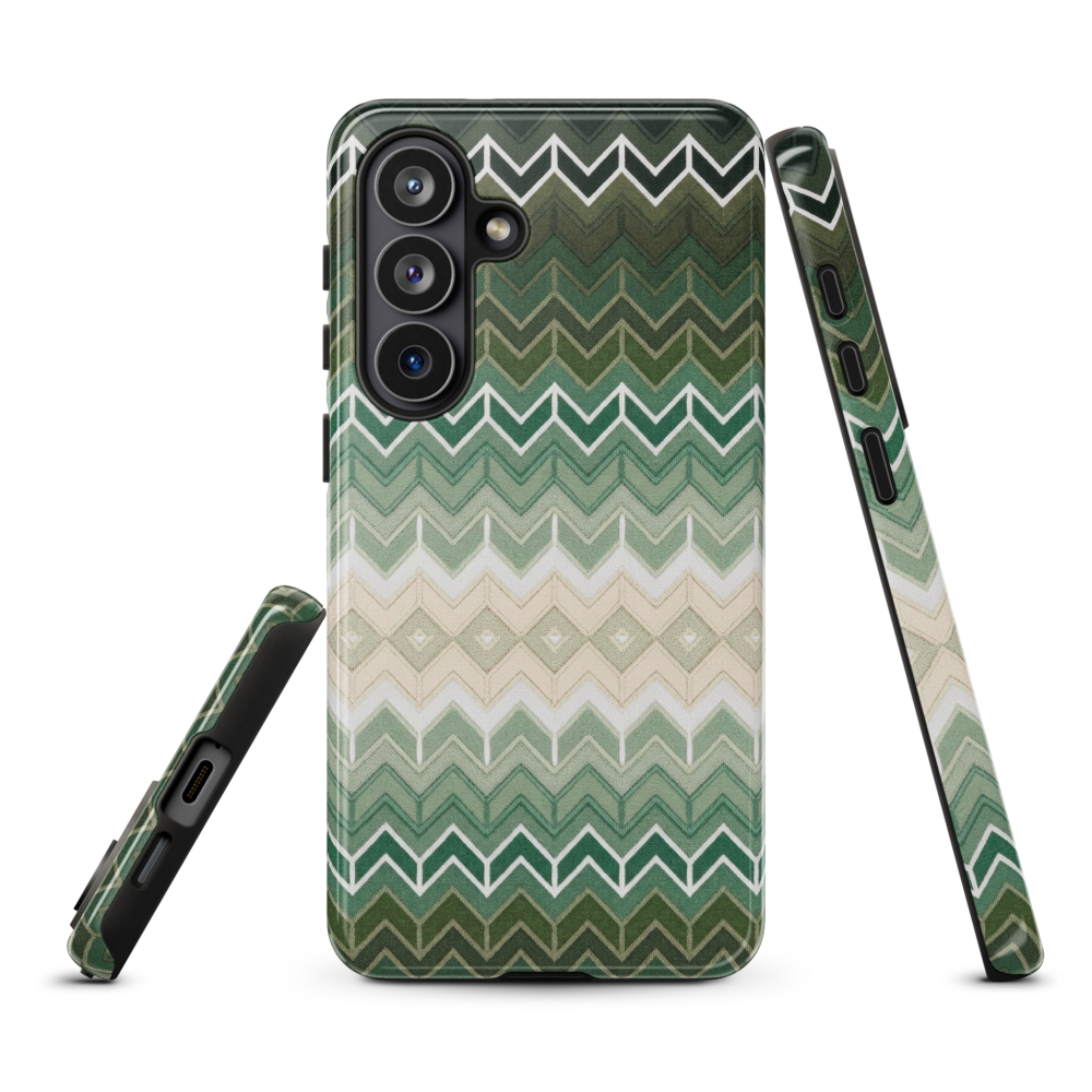 Green Chevron Classic White Pattern Tough Case for Samsung