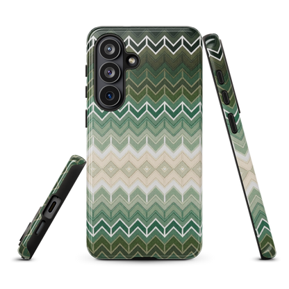Green Chevron Classic White Pattern Tough Case for Samsung