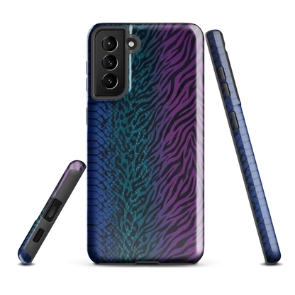 Blue to Purple Dark Snake Zebra & Leopard Print Tough Case for Samsung