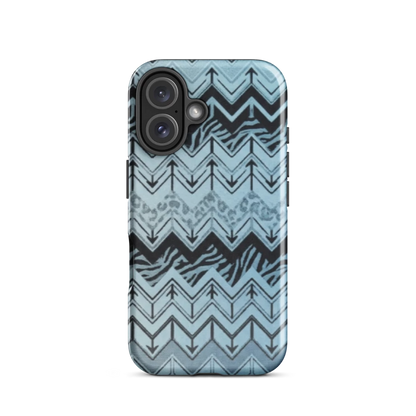 Blue Chevron Zebra & Leopard Print Tough Case for iPhone®