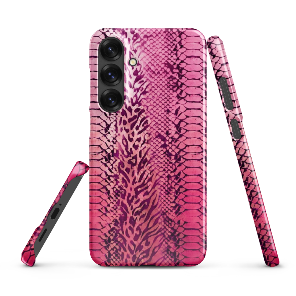 Neon Pink Snake Skin & Leopard Print Snap Case for Samsung