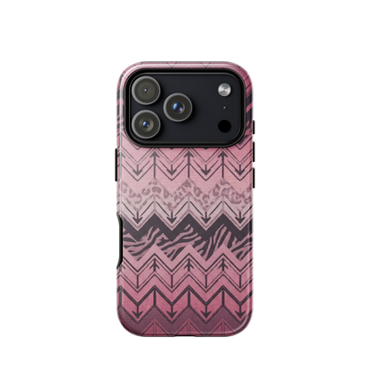Pink Chevron Zebra & Leopard Print Tough Case for iPhone®