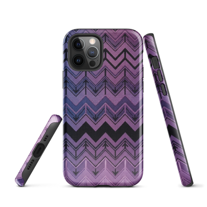 Purple Chevron & Blue Pattern Tough Case for iPhone®