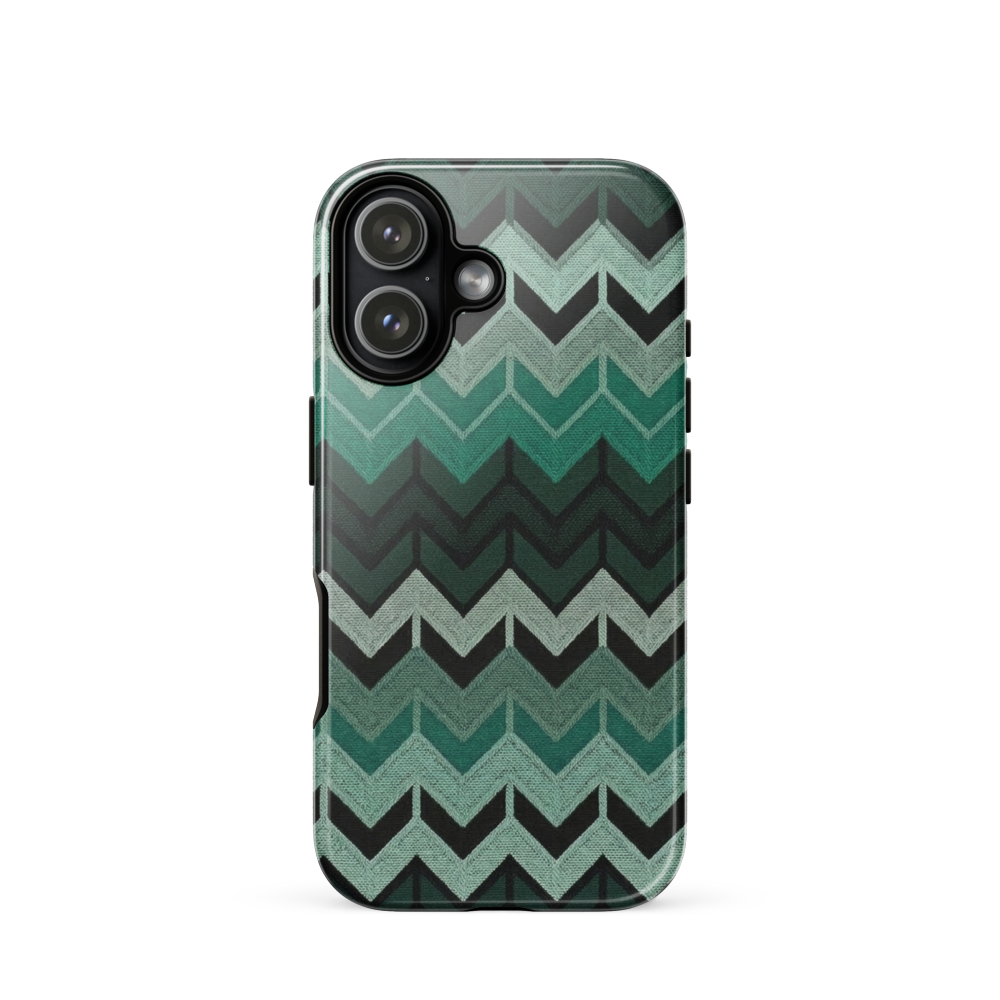 Green Chevron Tough Case for iPhone®