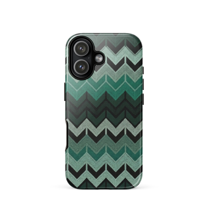 Green Chevron Tough Case for iPhone®