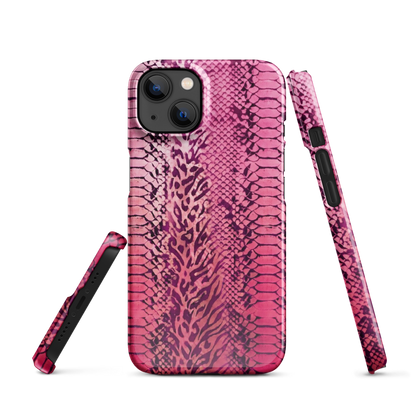 Hot Pink to Light Pink Zebra Print Snap Case for iPhone