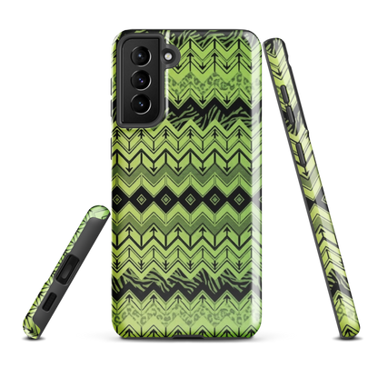 Lime Green Zebra & Leopard Print Chevron Tough Case for Samsung