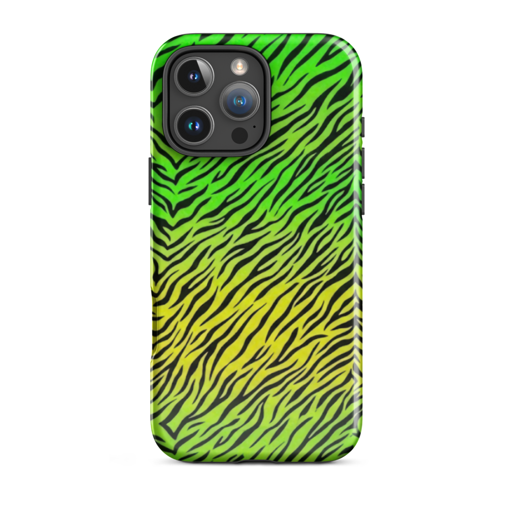 Green & Yellow  Zebra Print Tough Case for iPhone®
