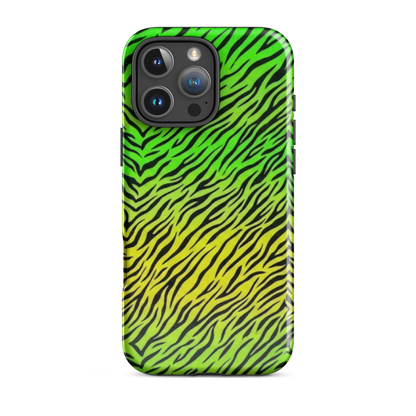 Green & Yellow  Zebra Print Tough Case for iPhone®