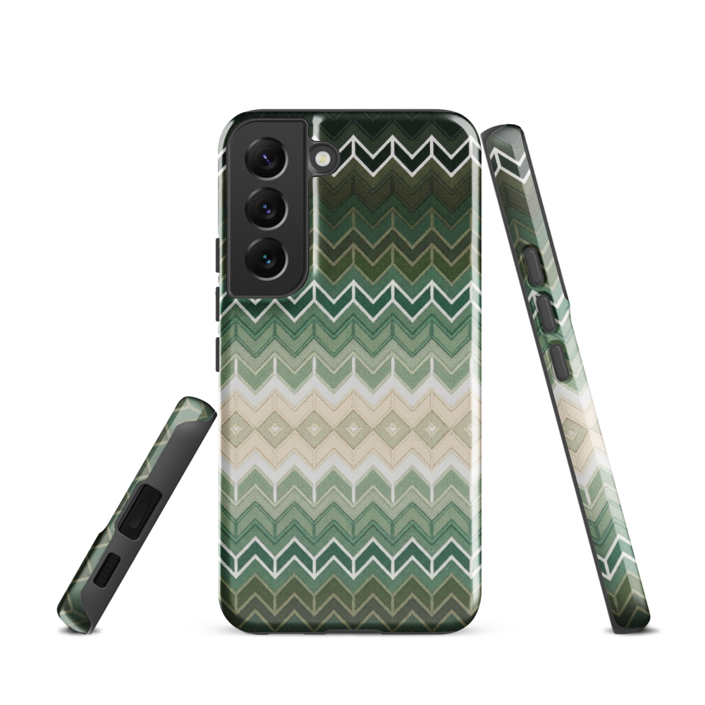 Green Chevron Classic White Pattern Tough Case for Samsung