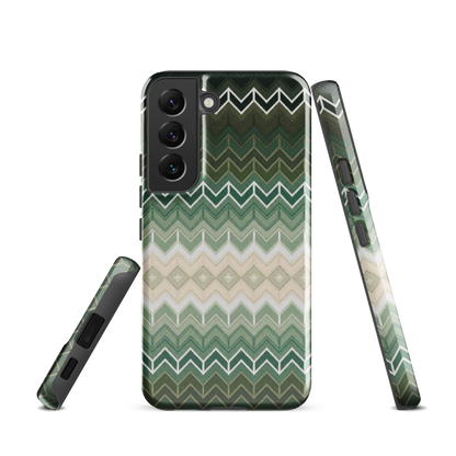 Green Chevron Classic White Pattern Tough Case for Samsung