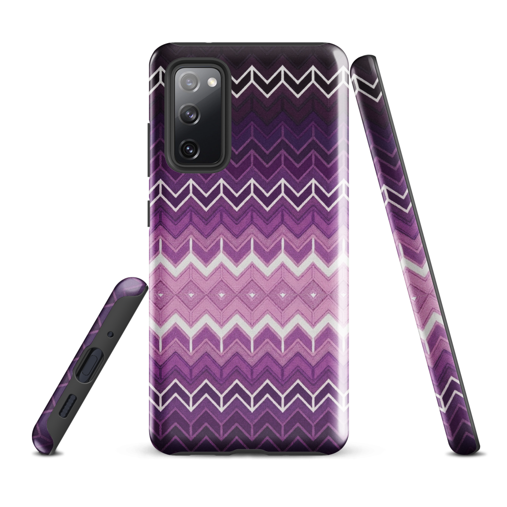 Purple Classic Chevron White Pattern Tough Case for Samsung