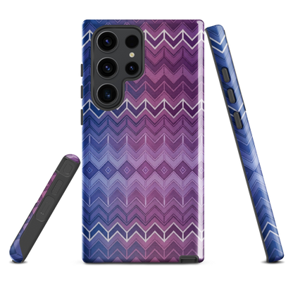 Purple & Blue Classic Chevron Print Tough Case for Samsung