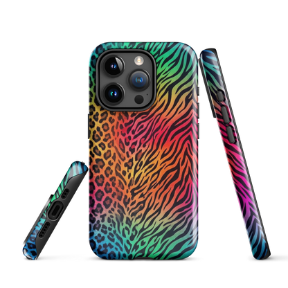 Vibrant Rainbow Zebra & Leopard Print Tough Case for iPhone®