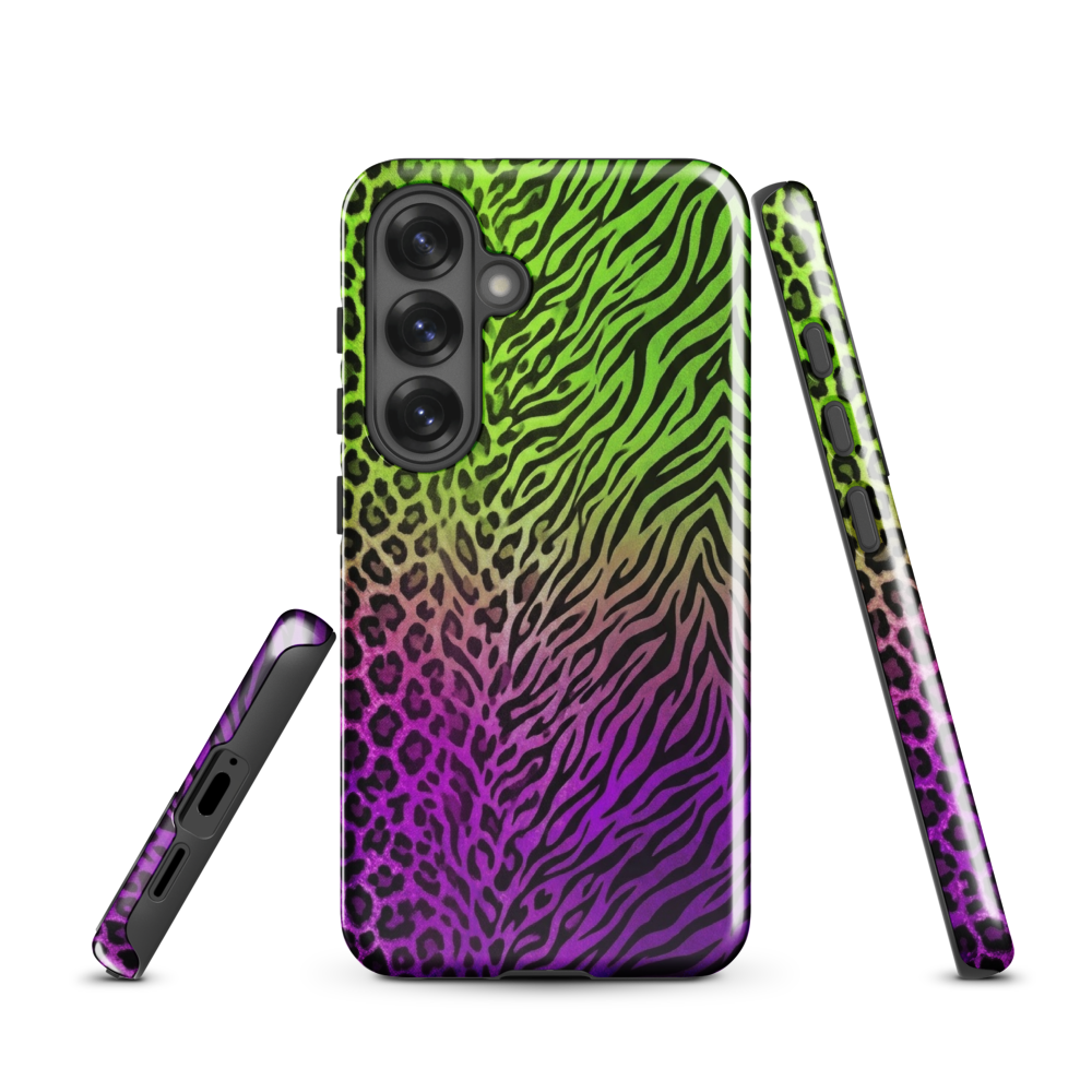 Neon Green & Purple Zebra & Leopard Print Tough Case for Samsung