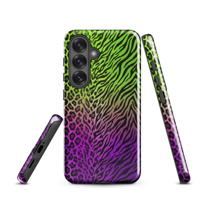 Neon Green & Purple Zebra & Leopard Print Tough Case for Samsung