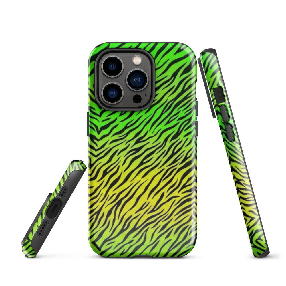 Green & Yellow  Zebra Print Tough Case for iPhone®