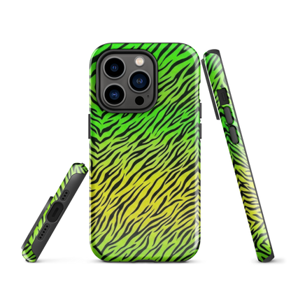 Green & Yellow  Zebra Print Tough Case for iPhone®
