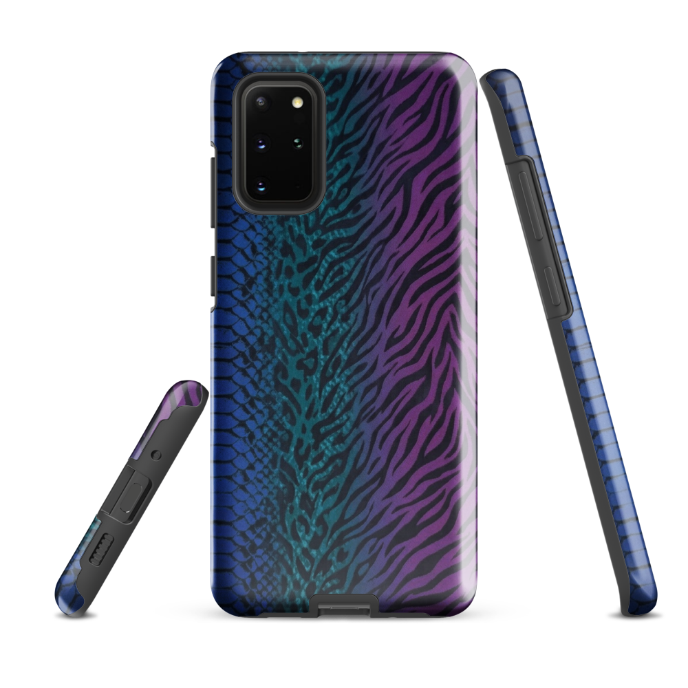 Blue to Purple Dark Snake Zebra & Leopard Print Tough Case for Samsung