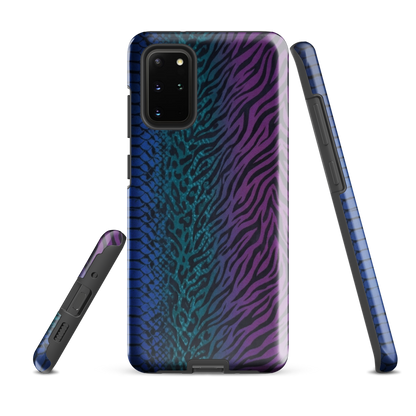 Blue to Purple Dark Snake Zebra & Leopard Print Tough Case for Samsung