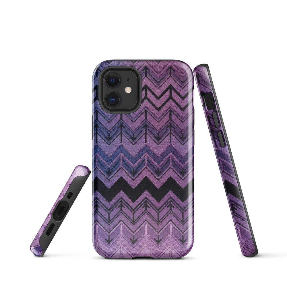Purple Chevron & Blue Pattern Tough Case for iPhone®