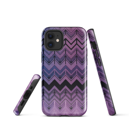 Purple Chevron & Blue Pattern Tough Case for iPhone®