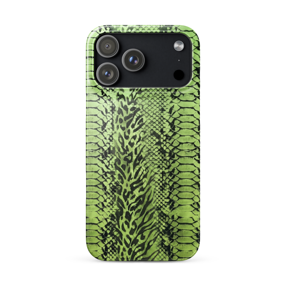 Green Snake Leopard & Zebra Print Snap Case for iPhone