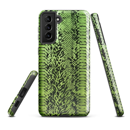 Green Snake Skin & Leopard Print Tough Case for Samsung
