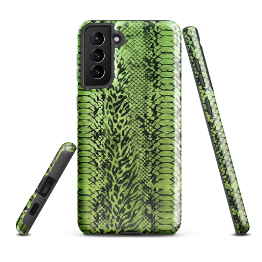 Green Snake Skin & Leopard Print Tough Case for Samsung