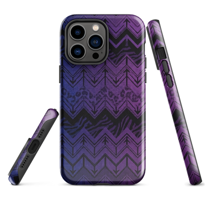 Purple to Blue Chevron Zebra & Leopard Print Tough Case for iPhone®