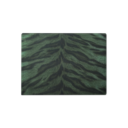Green Tiger Print Glass Cutting Board