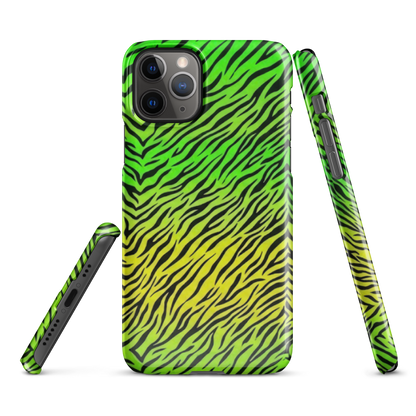 Green & Yellow  Zebra Print Snap Case for iPhone