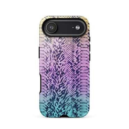 Faded Rainbow Snake Skin Zebra & Leopard Print Tough Case for iPhone®