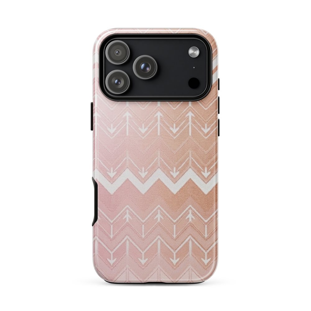 Rose & Brown Chevron Pattern Tough Case for iPhone®