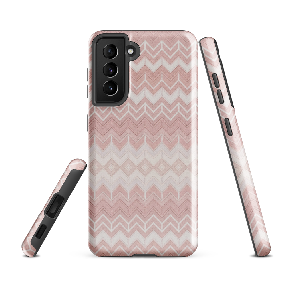 Classic Pink & White Chevron Tough Case for Samsung