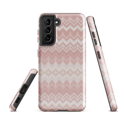 Classic Pink & White Chevron Tough Case for Samsung