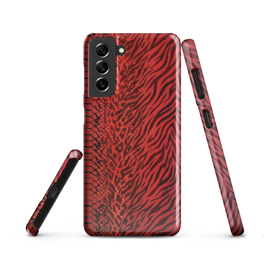 Red Zebra Snake & Leopard Print Snap Case for Samsung