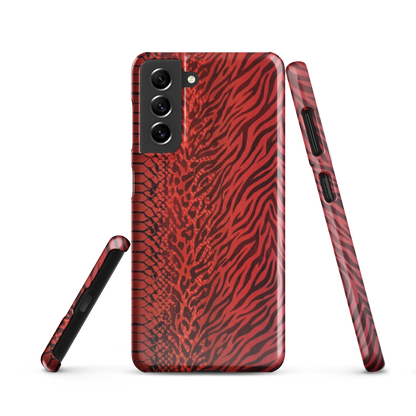 Red Zebra Snake & Leopard Print Snap Case for Samsung