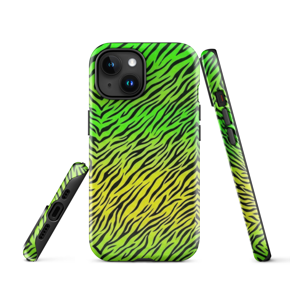Green & Yellow  Zebra Print Tough Case for iPhone®